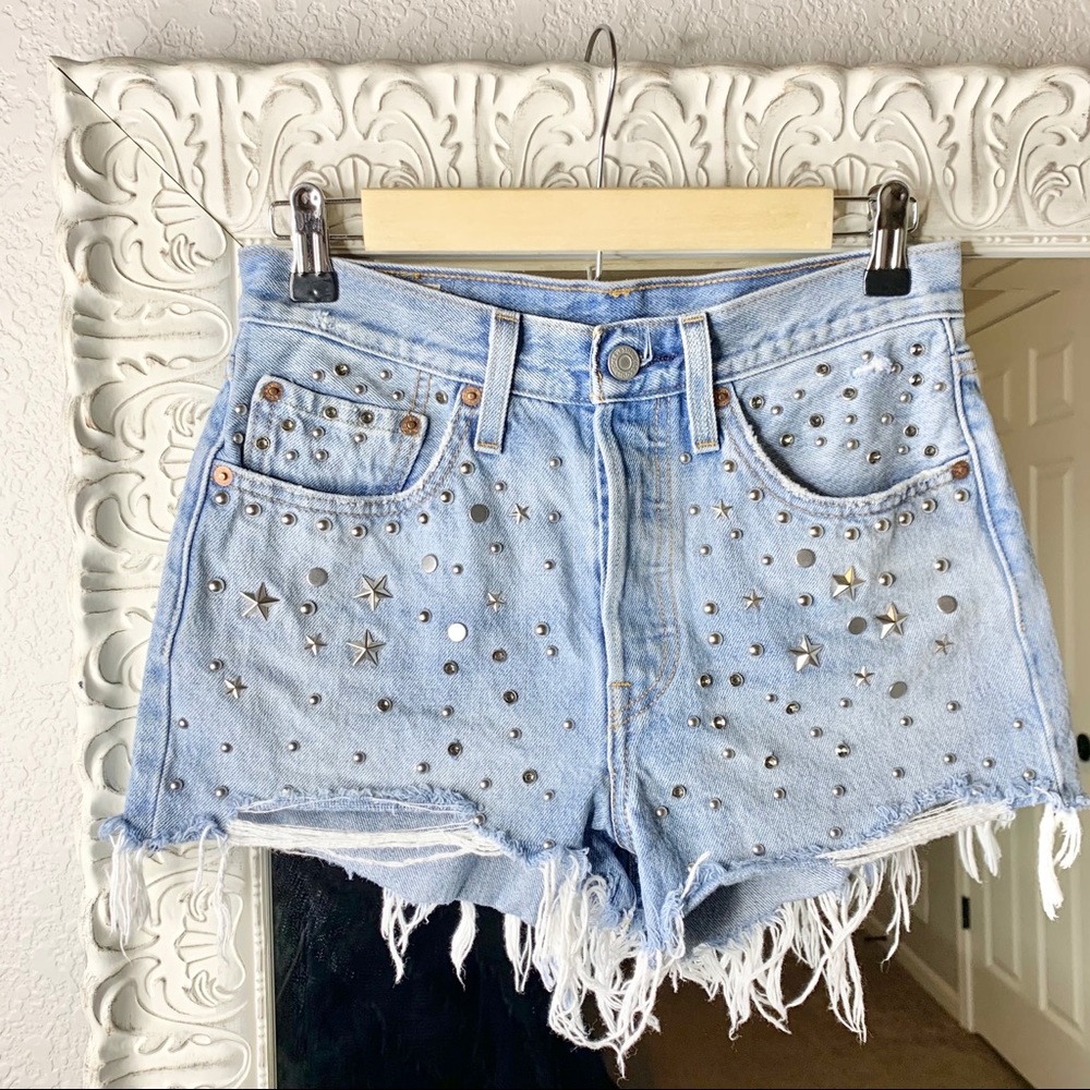 Levi’s 501 High Waisted Star Studded Denim Short